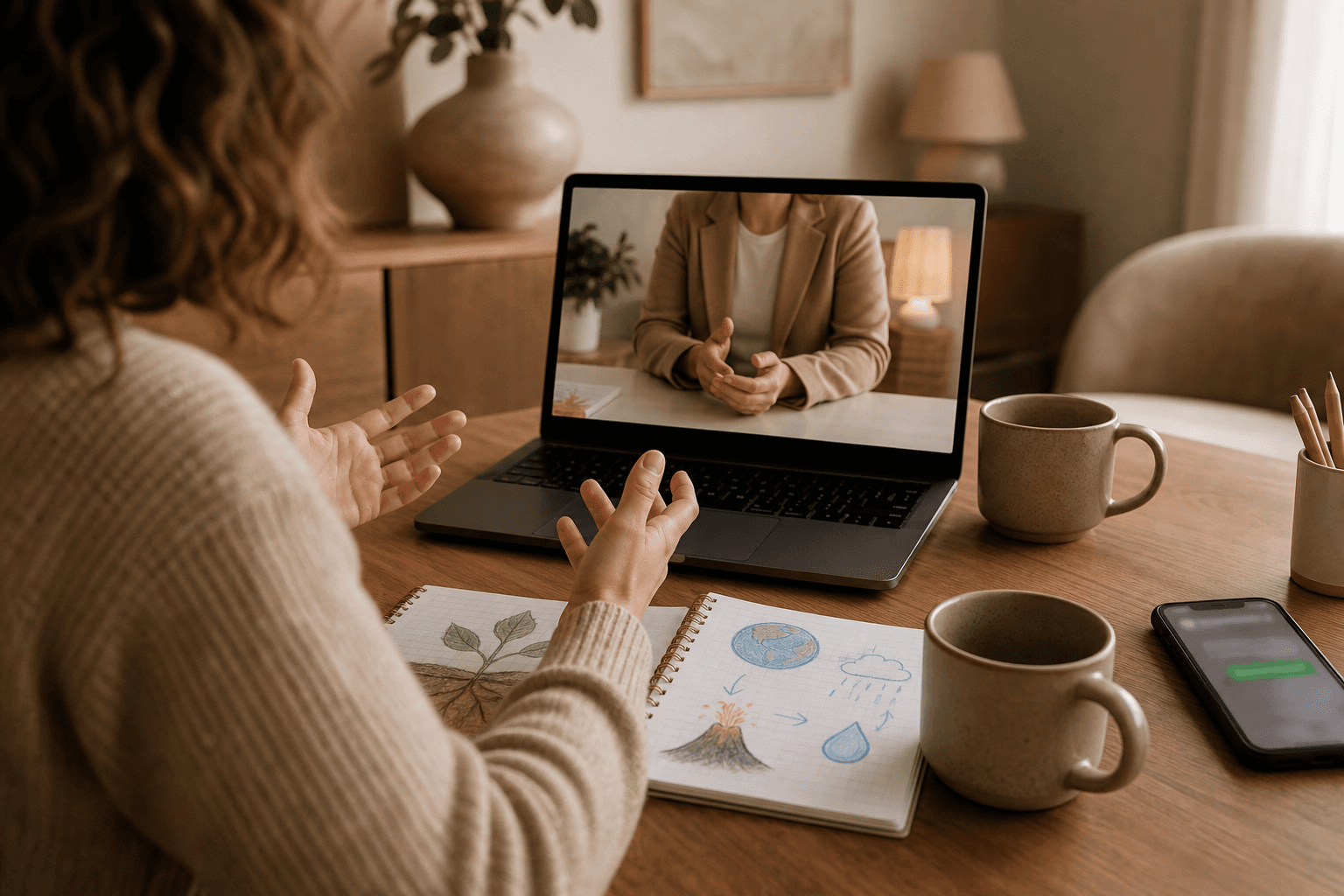 Parent consultation over an online learning call